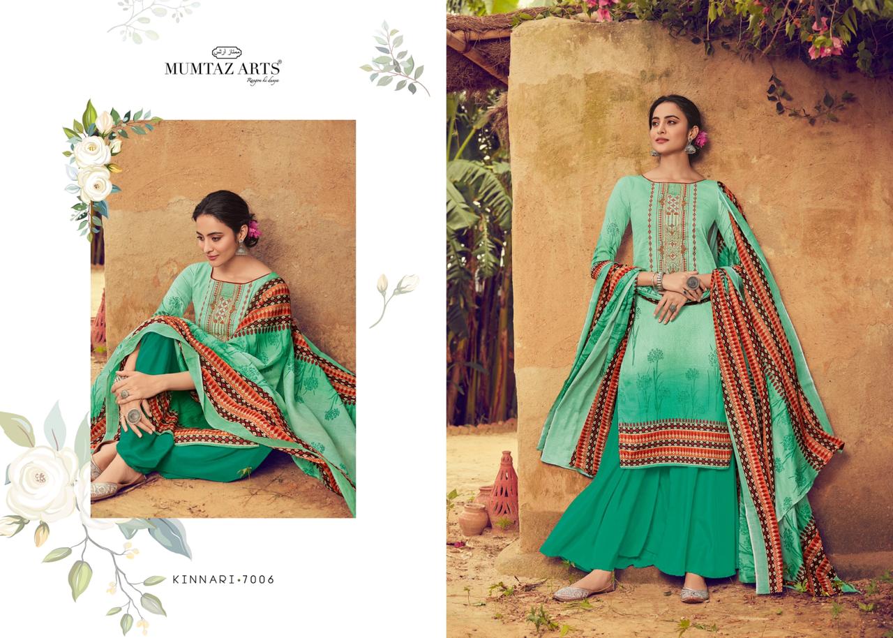 Mumtaz Arts Kinnari Original Jam Satin Print With Kashmiri Embroidery Suits Exporter