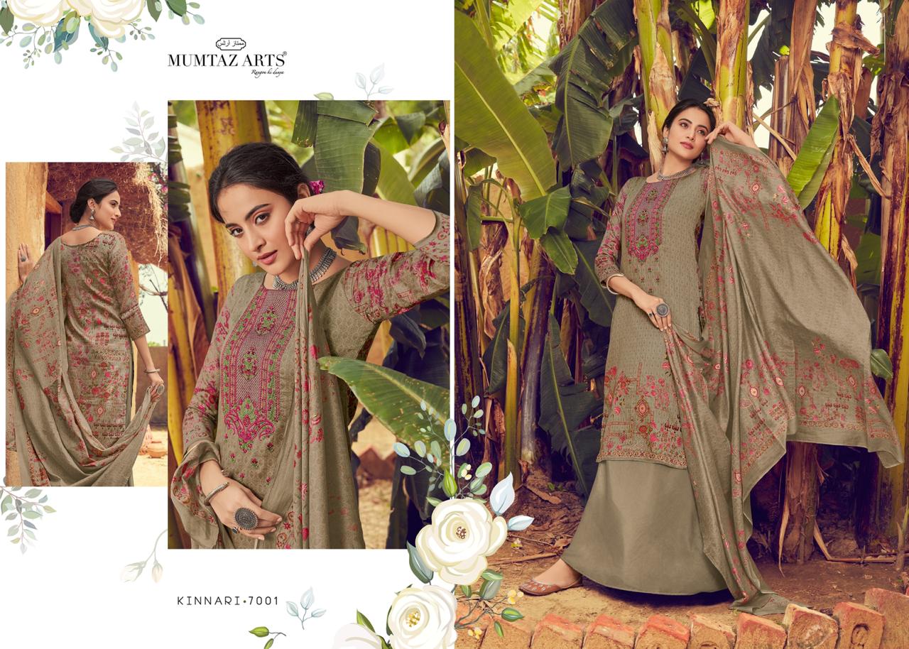 Mumtaz Arts Kinnari Original Jam Satin Print With Kashmiri Embroidery Suits Exporter