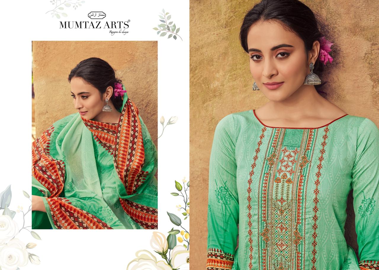 Mumtaz Arts Kinnari Original Jam Satin Print With Kashmiri Embroidery Suits Exporter