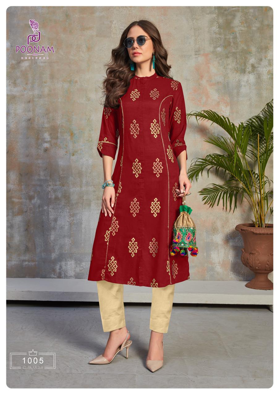Poonam Designer Zik Zak Simple Ladies Kurtis Buy Online Shopping In India