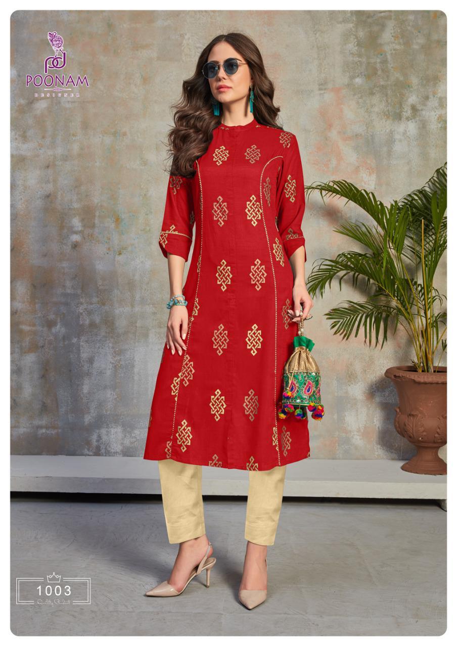 Poonam Designer Zik Zak Simple Ladies Kurtis Buy Online Shopping In India