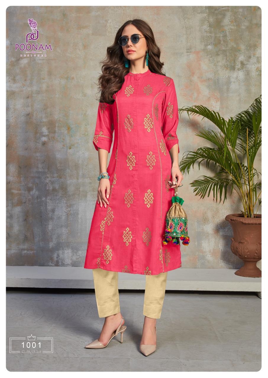 Poonam Designer Zik Zak Simple Ladies Kurtis Buy Online Shopping In India