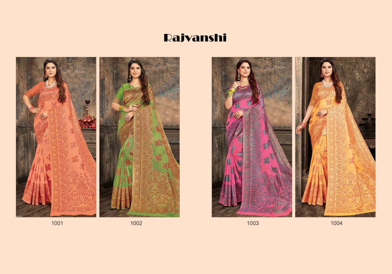 Rajvanshi By Saroj Cotton Silk Ethnic Wear Latest Saree Supplier In Surat Market