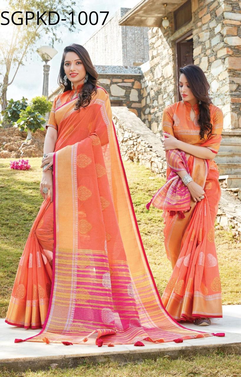 Sangam Pankhudi Vol 2 Linen Cotton Saris Buy Online Shopping In India