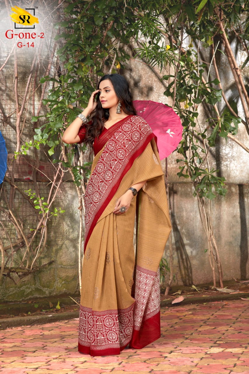 Sr Presents G One Vol 2 Slub Silk Fancy Printed Style New Design Saree Catalogs