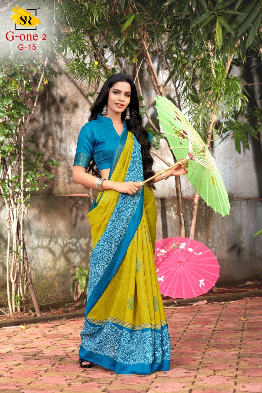 Sr Presents G One Vol 2 Slub Silk Fancy Printed Style New Design Saree Catalogs