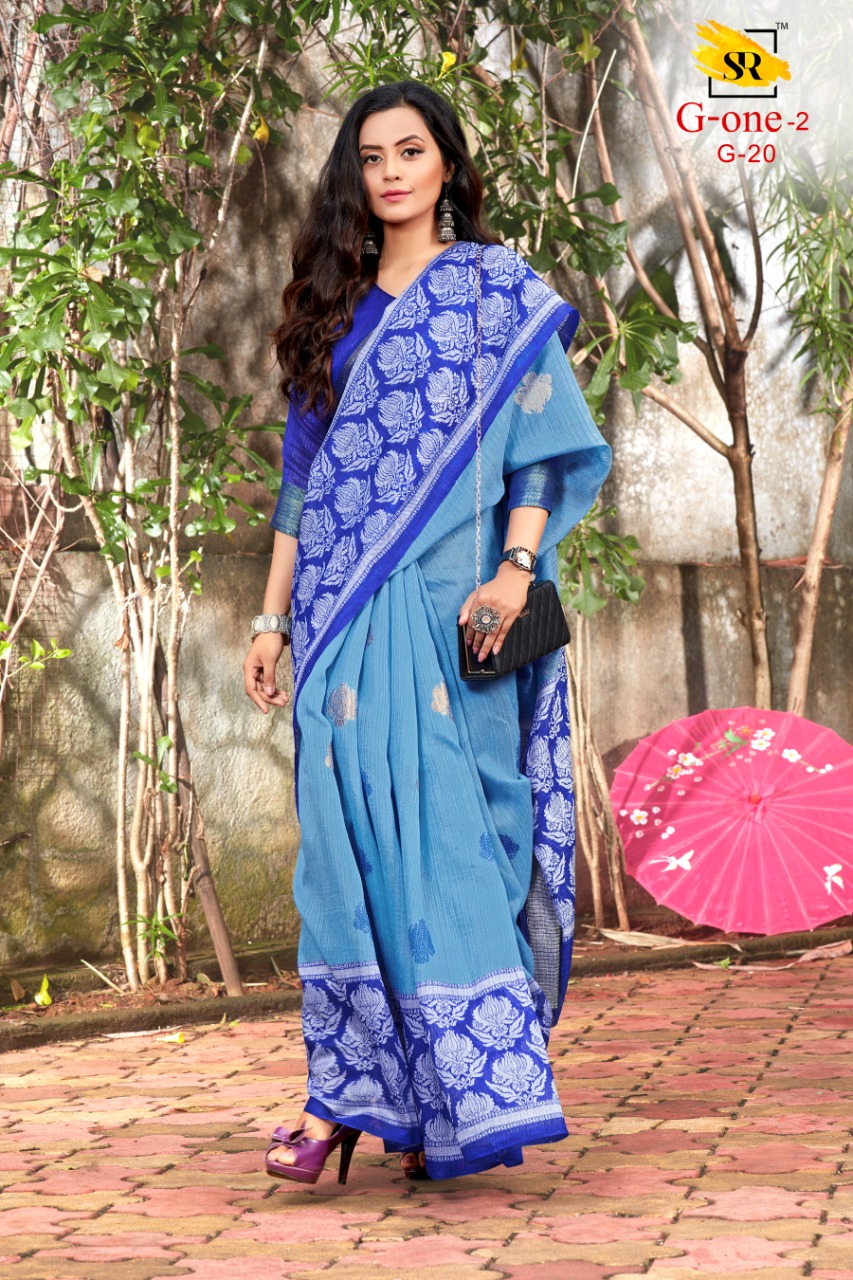 Sr Presents G One Vol 2 Slub Silk Fancy Printed Style New Design Saree Catalogs
