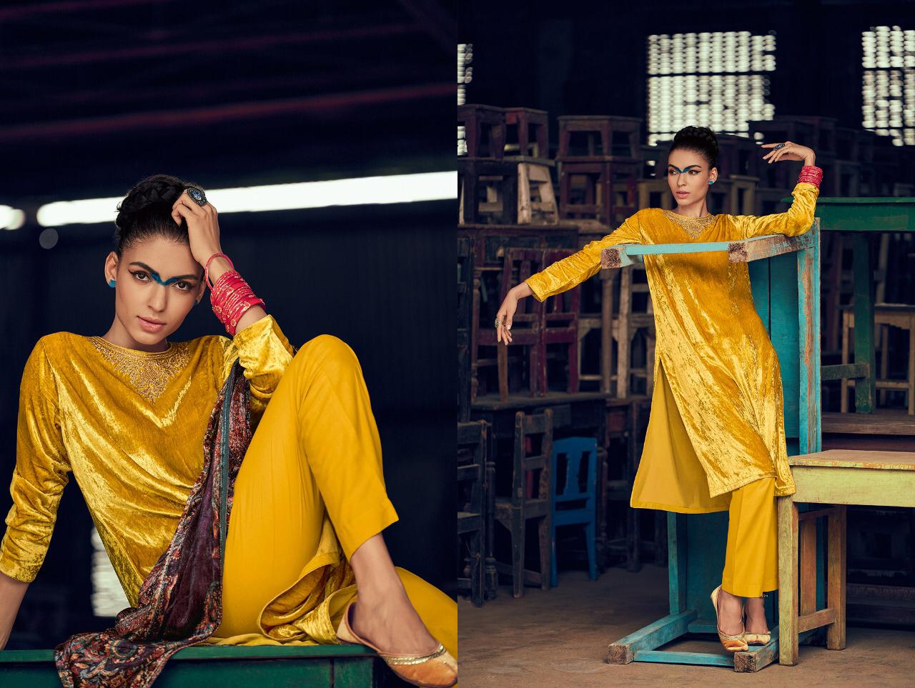 Varsha Fashion Daira Pure Velvet With Embroidery Winter Special Branded Ladies Suits