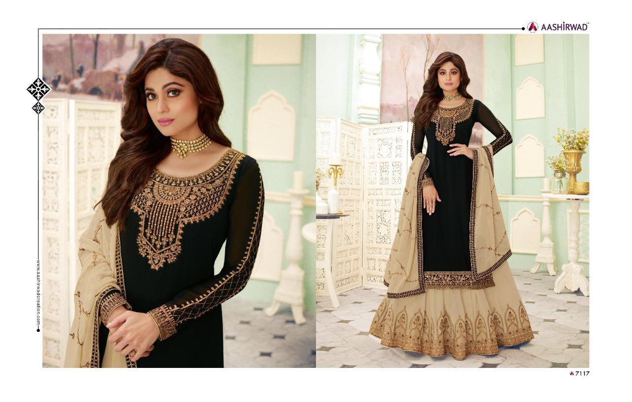 Aashirwad Launch Fizza Real Georgette Embroidery Work Party And Wedding Wear Suits