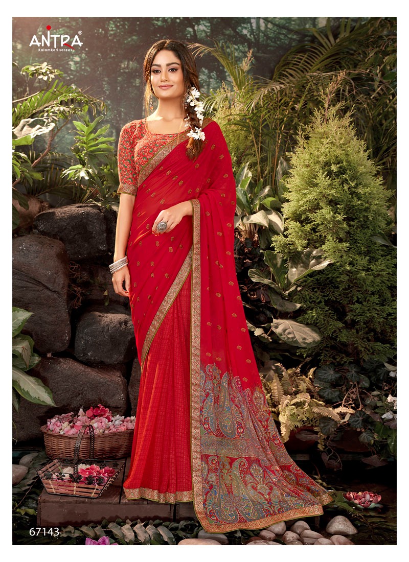 Antra Launch Rang Rachi Vol 2 Fancy Georgette With Butti Work Saree At Best Rate