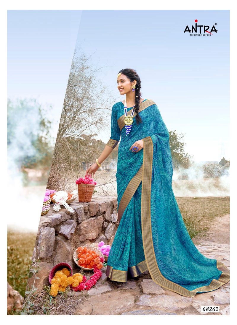 Antra Present Kishori Georgette Printed Saree Good Looking Collection