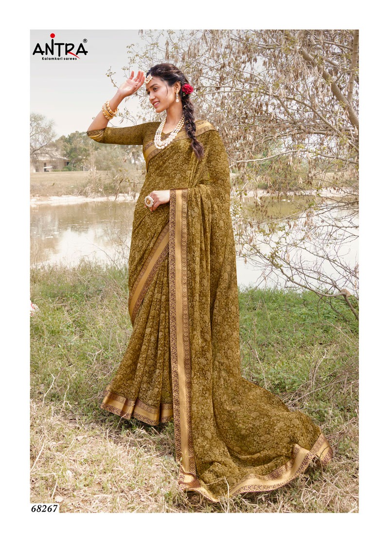 Antra Present Kishori Georgette Printed Saree Good Looking Collection