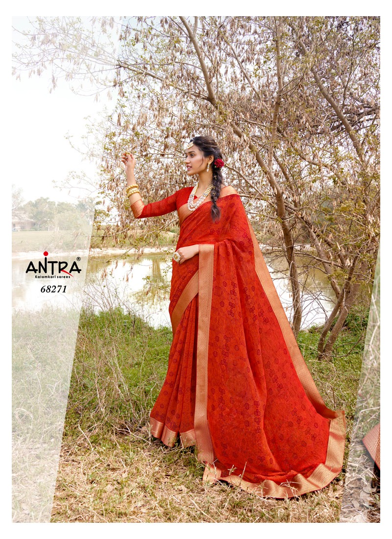 Antra Present Kishori Georgette Printed Saree Good Looking Collection