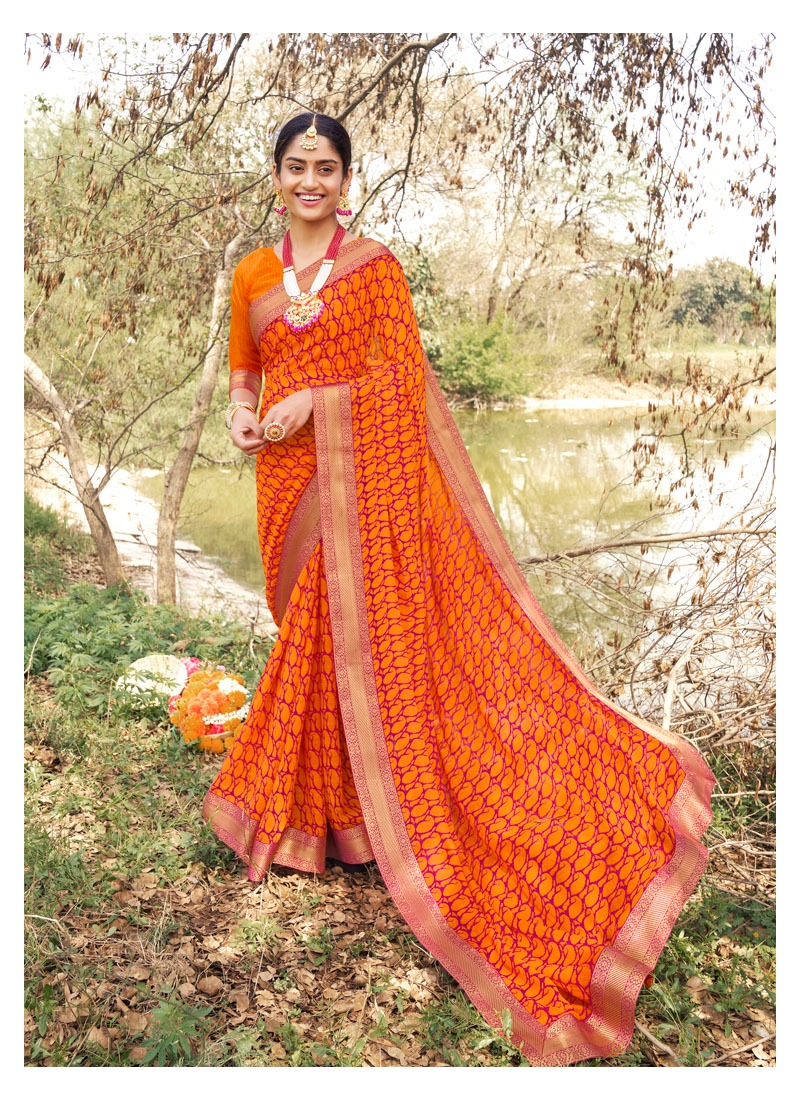 Antra Present Kishori Georgette Printed Saree Good Looking Collection