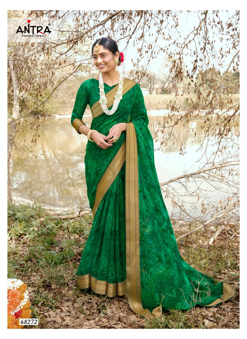 Antra Present Kishori Georgette Printed Saree Good Looking Collection