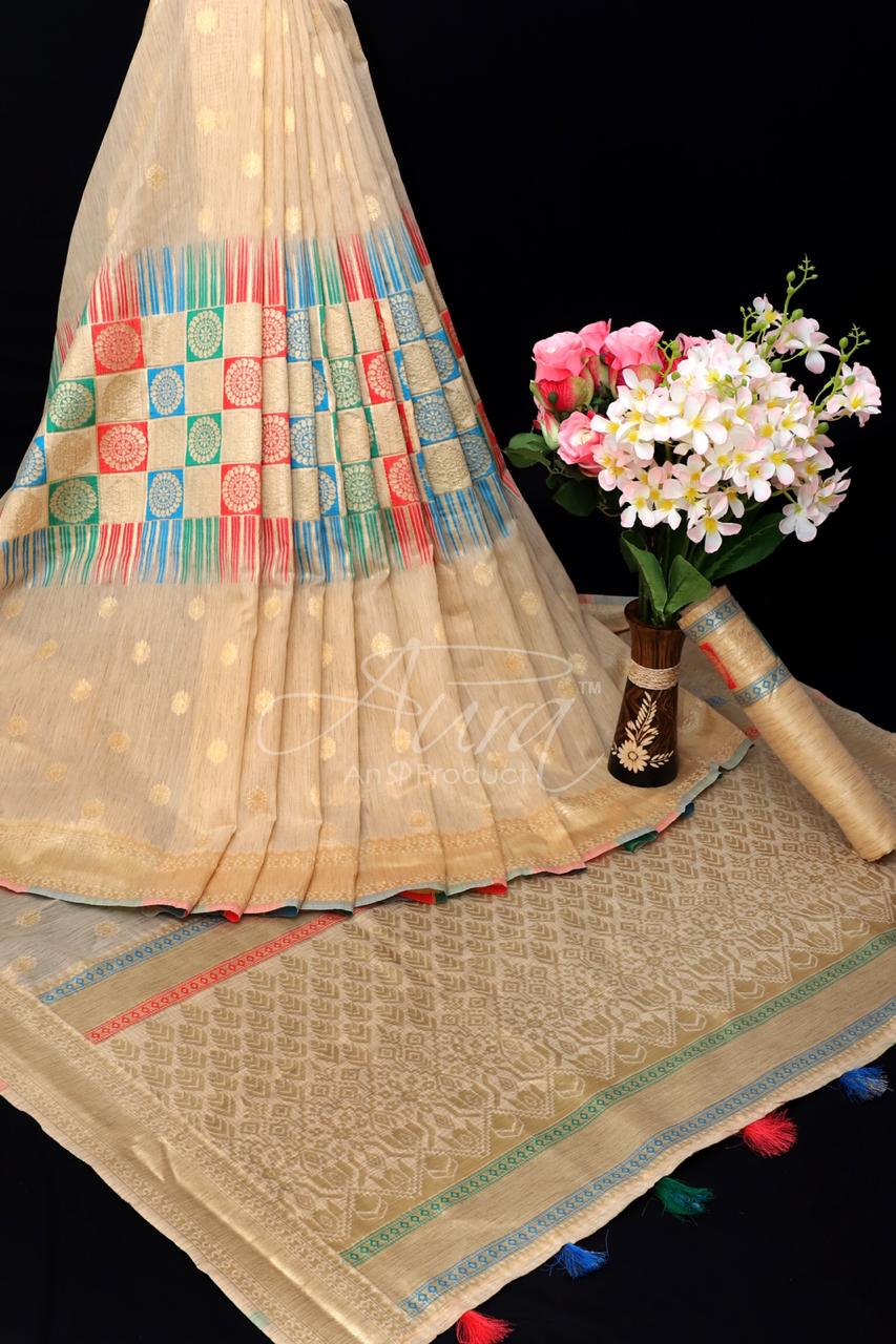 Aura Saree Launch Aarika Cotton Bright And Beautiful Colour Saree Catalogs Supplier