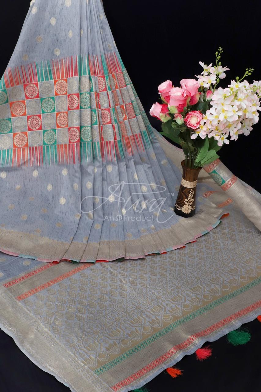 Aura Saree Launch Aarika Cotton Bright And Beautiful Colour Saree Catalogs Supplier