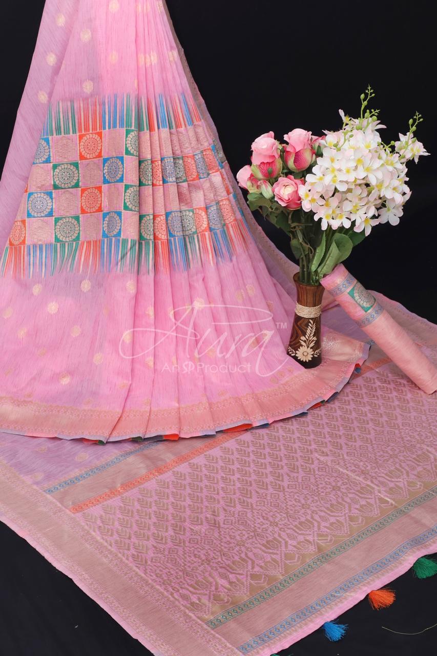 Aura Saree Launch Aarika Cotton Bright And Beautiful Colour Saree Catalogs Supplier