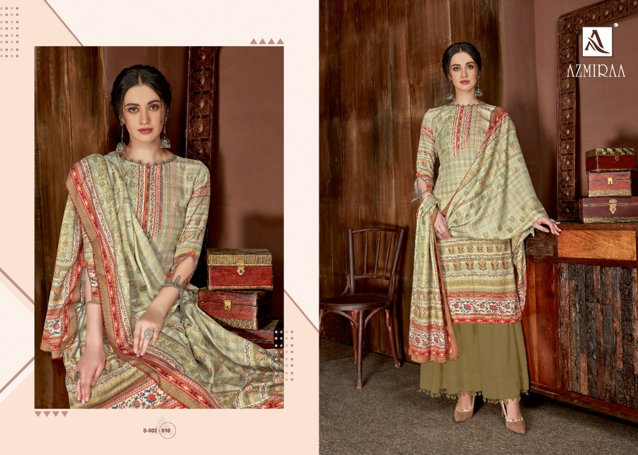 Azmiraa By Alok Suits Wool Pashmina Digital Print Branded Salwar Suits At Affordable Rate