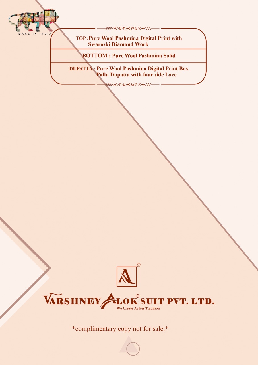 Azmiraa By Alok Suits Wool Pashmina Digital Print Branded Salwar Suits At Affordable Rate