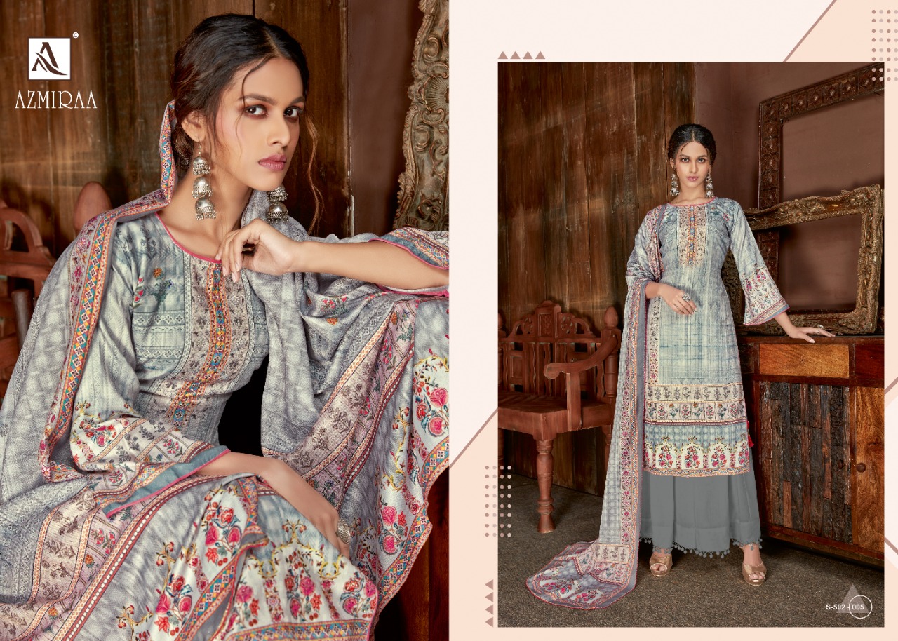 Azmiraa By Alok Suits Wool Pashmina Digital Print Branded Salwar Suits At Affordable Rate