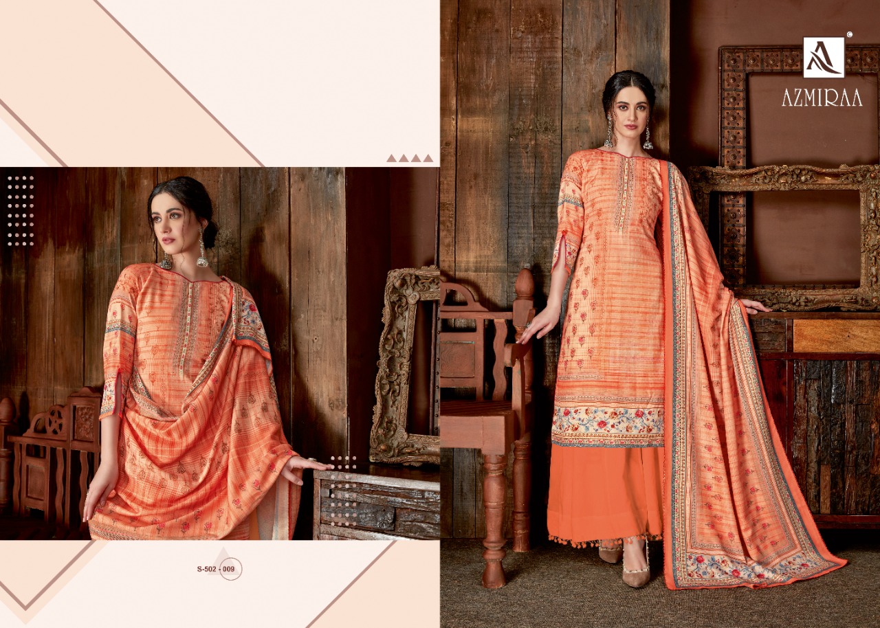 Azmiraa By Alok Suits Wool Pashmina Digital Print Branded Salwar Suits At Affordable Rate