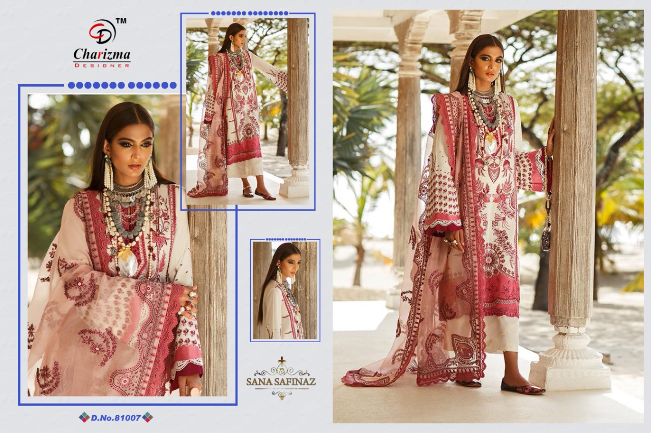 Charizma Designer Sana Safina Jam Cotton Super Pakistani Suit Design In Surat Market
