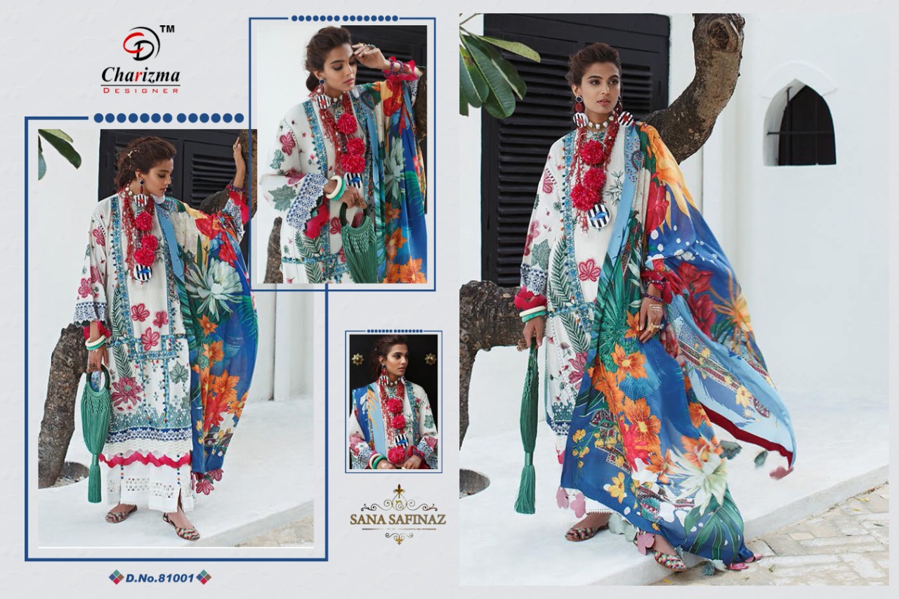 Charizma Designer Sana Safina Jam Cotton Super Pakistani Suit Design In Surat Market