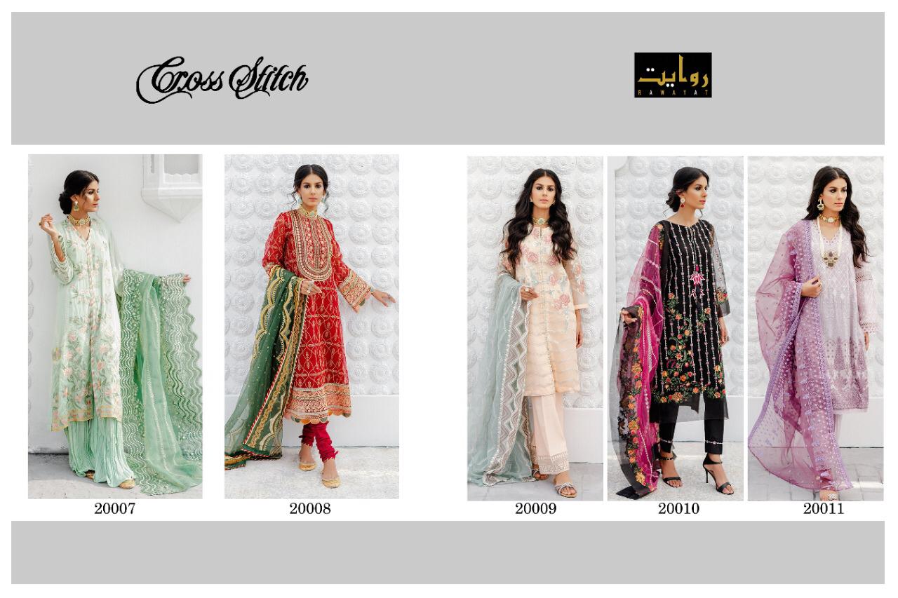 Cross Stitch Chiffon By Rawayat Georgette With Embroidery Work Exclusive Pakistani Suits