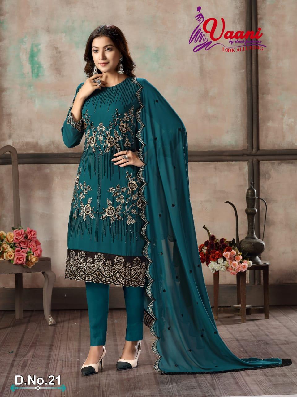 Dani Fashions Vaani Vol 2 Georgette Heavy Work Ladies Suits Wholesale Store