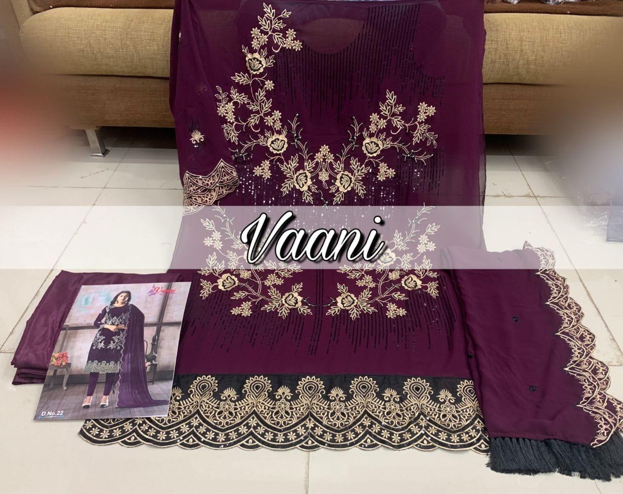 Dani Fashions Vaani Vol 2 Georgette Heavy Work Ladies Suits Wholesale Store
