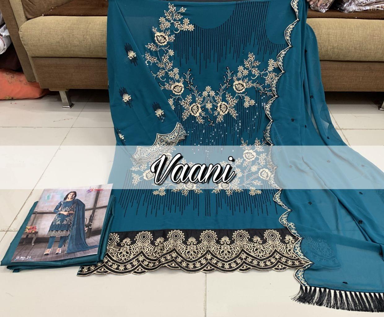 Dani Fashions Vaani Vol 2 Georgette Heavy Work Ladies Suits Wholesale Store