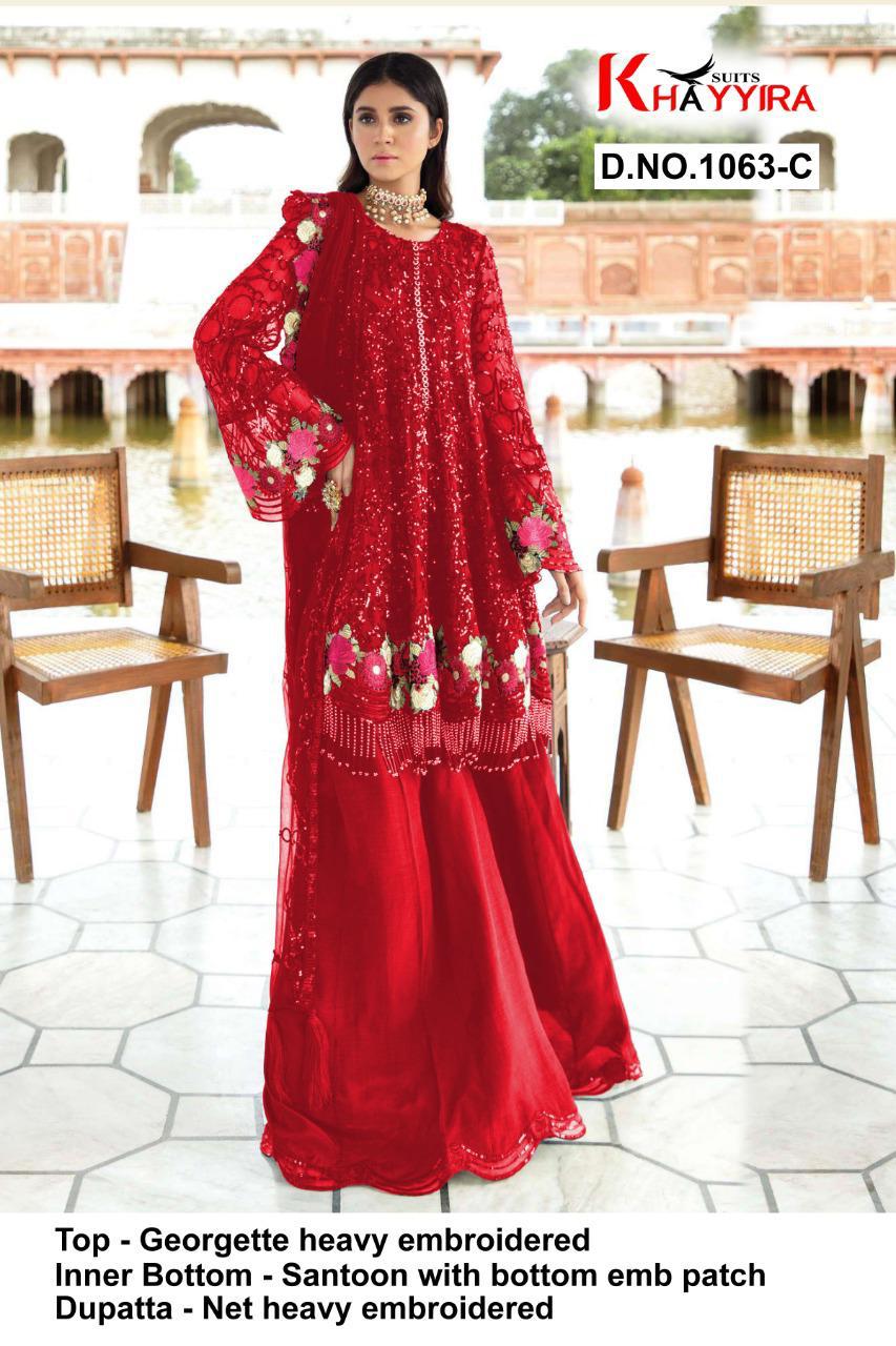 Eleonora Edition 1063 By Khayyira Georgette Embroidery Pakistani Dress Materials