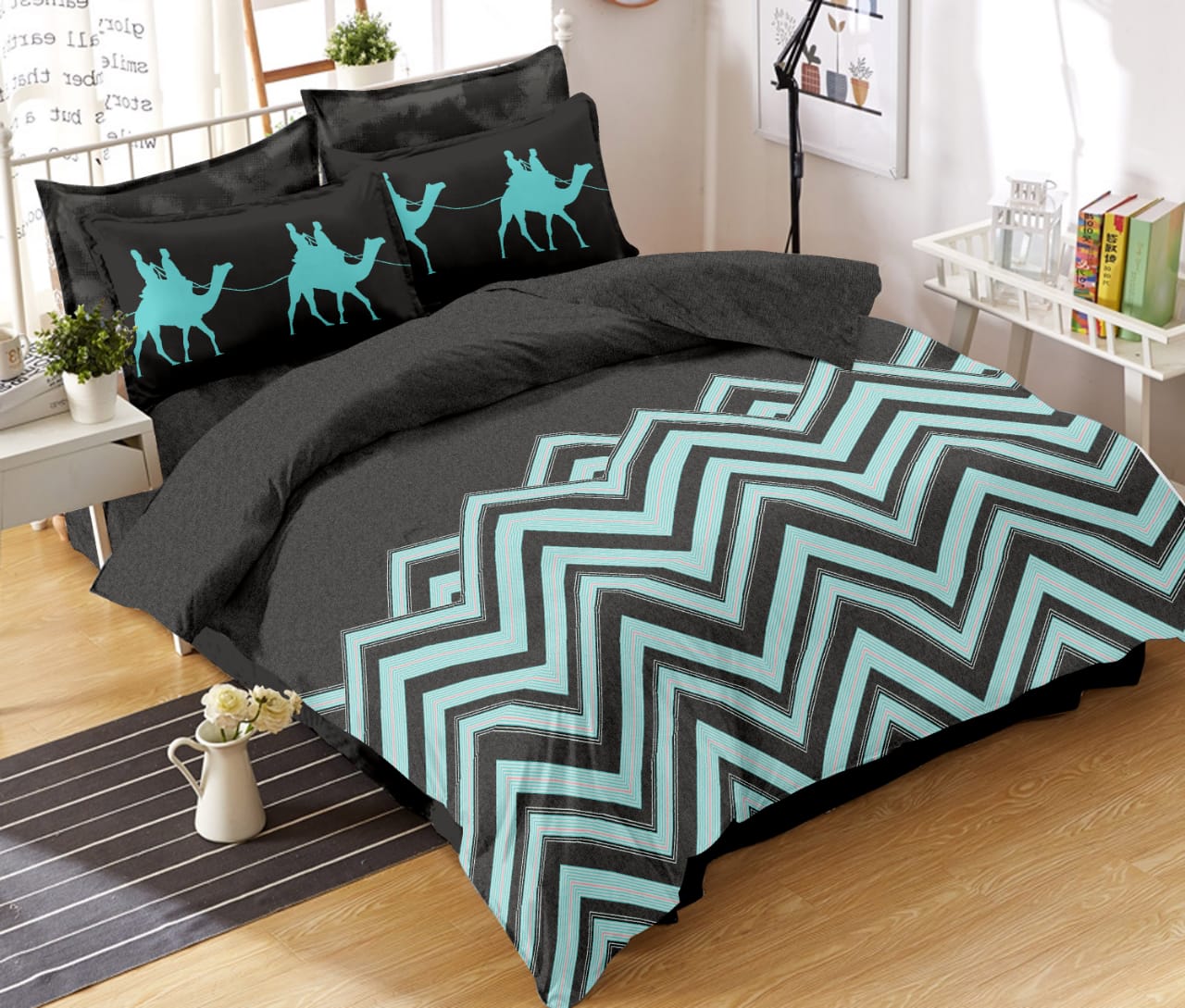 K4u Wonderland King Size Cotton Bedsheet With Matching Penal Pillow Cover