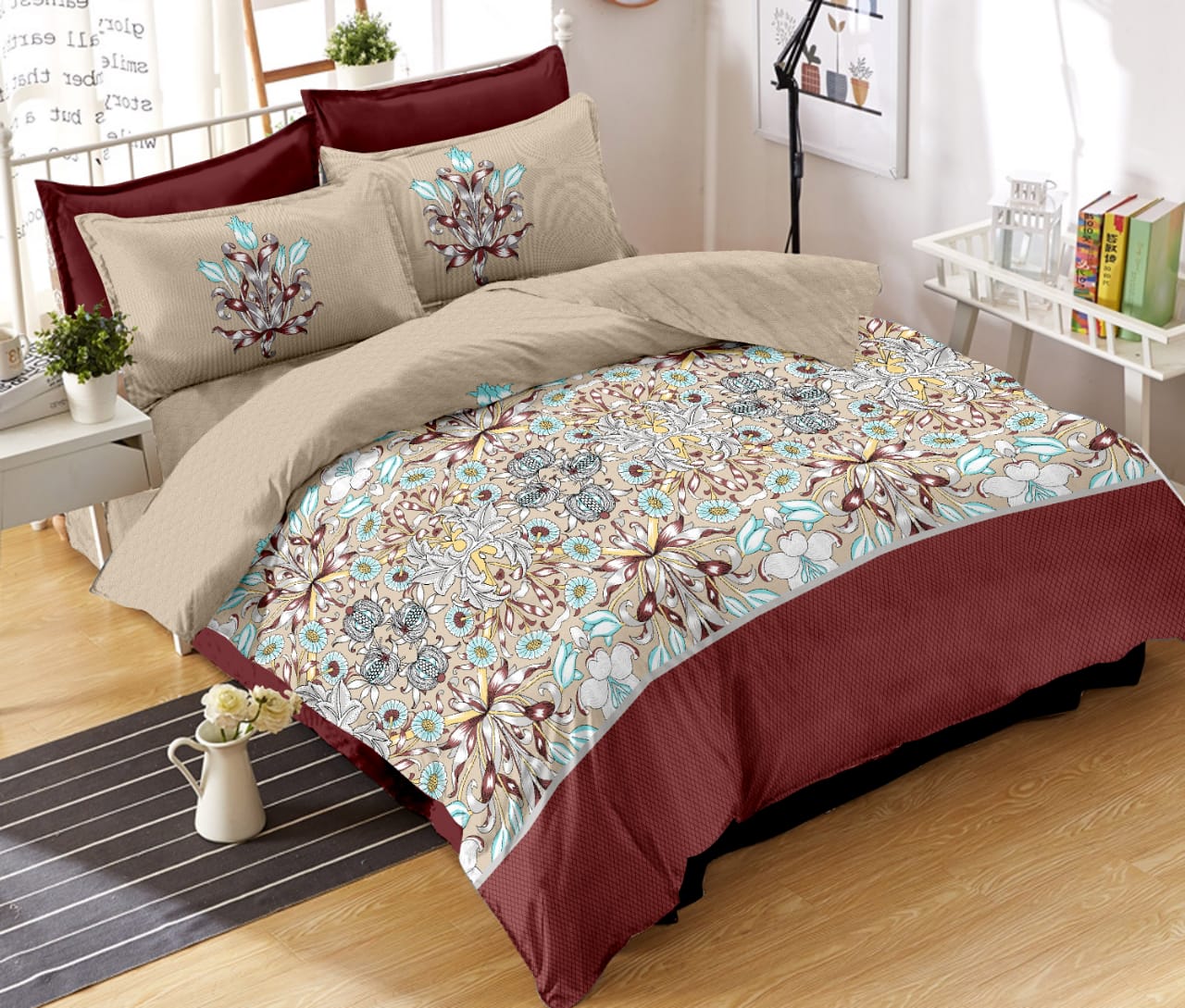 K4u Wonderland King Size Cotton Bedsheet With Matching Penal Pillow Cover