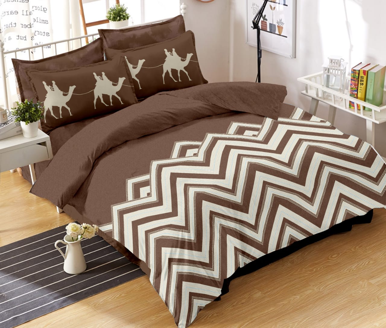 K4u Wonderland King Size Cotton Bedsheet With Matching Penal Pillow Cover