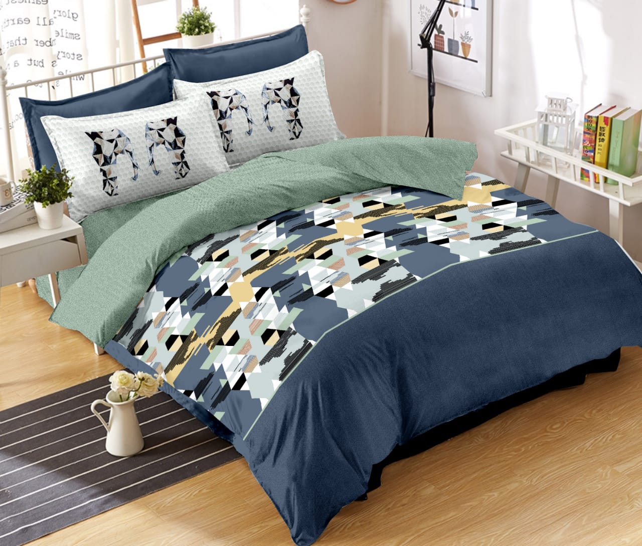 K4u Wonderland King Size Cotton Bedsheet With Matching Penal Pillow Cover