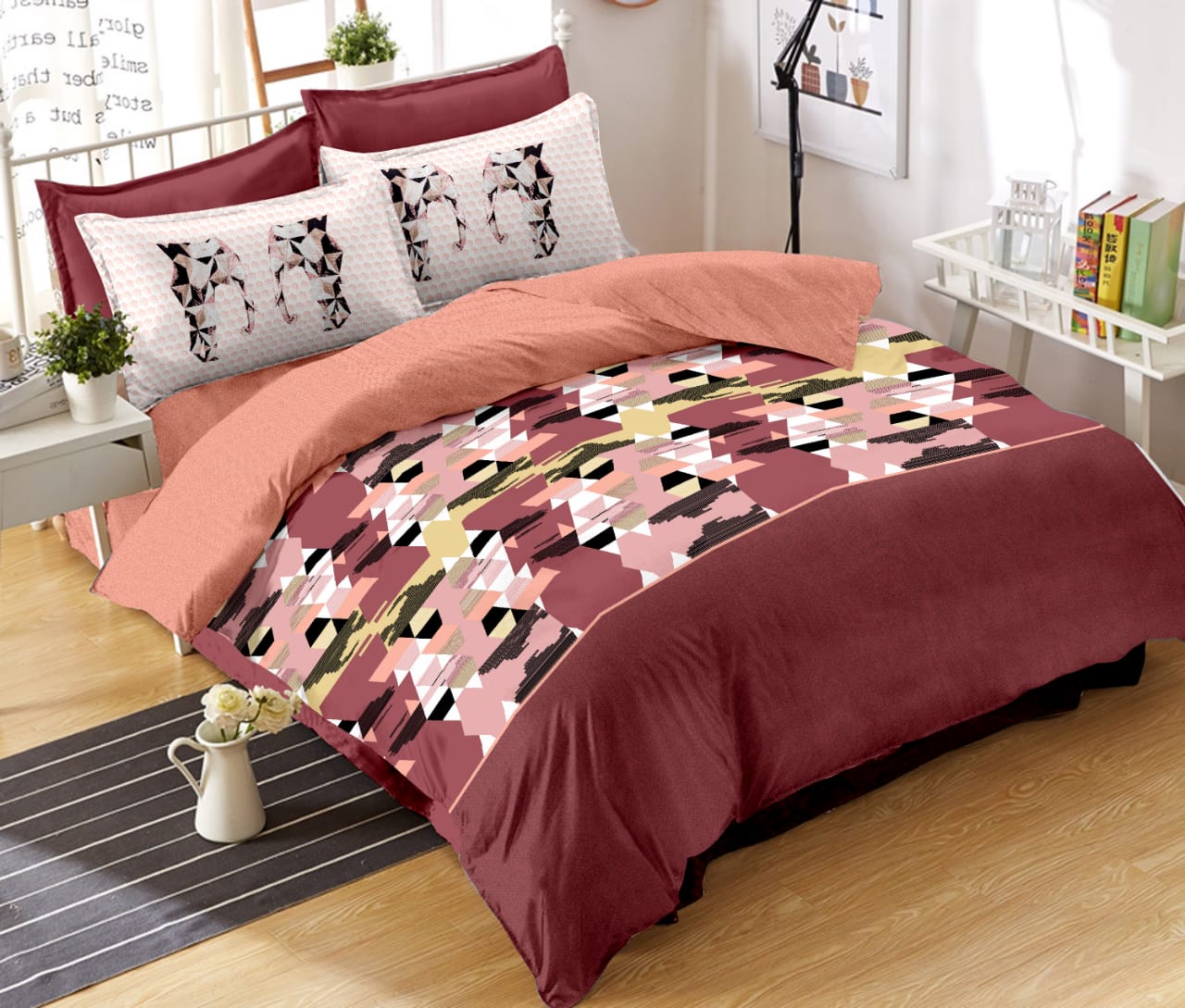 K4u Wonderland King Size Cotton Bedsheet With Matching Penal Pillow Cover