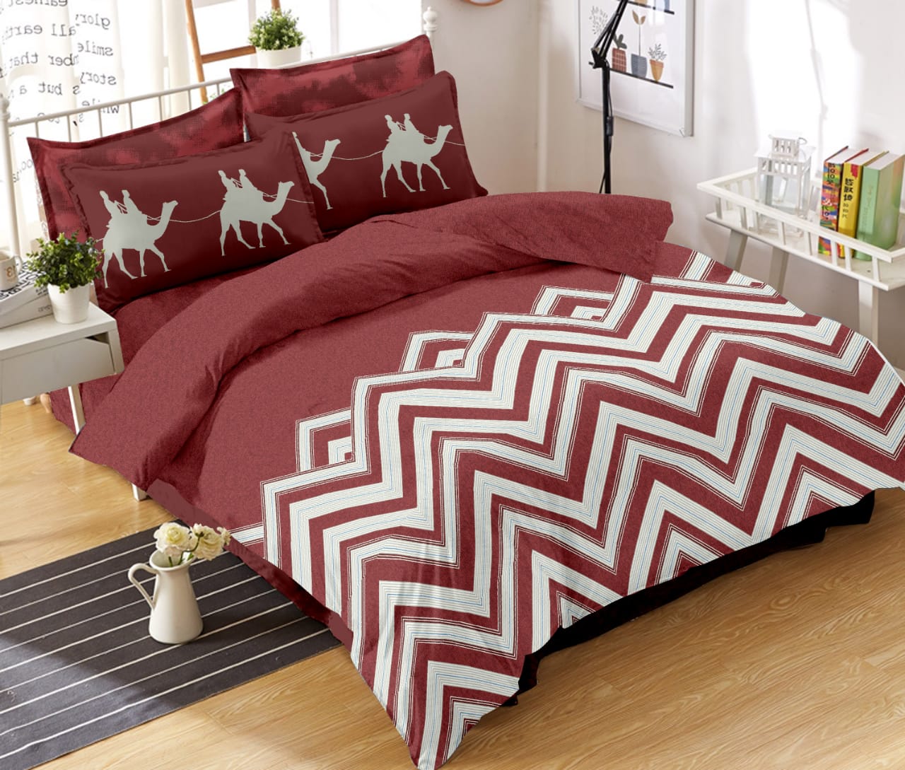 K4u Wonderland King Size Cotton Bedsheet With Matching Penal Pillow Cover