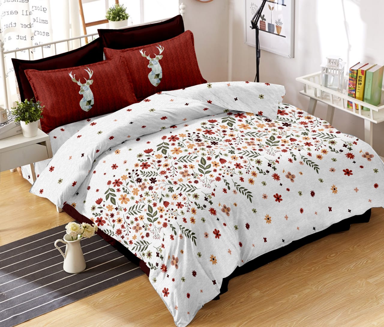 K4u Wonderland King Size Cotton Bedsheet With Matching Penal Pillow Cover