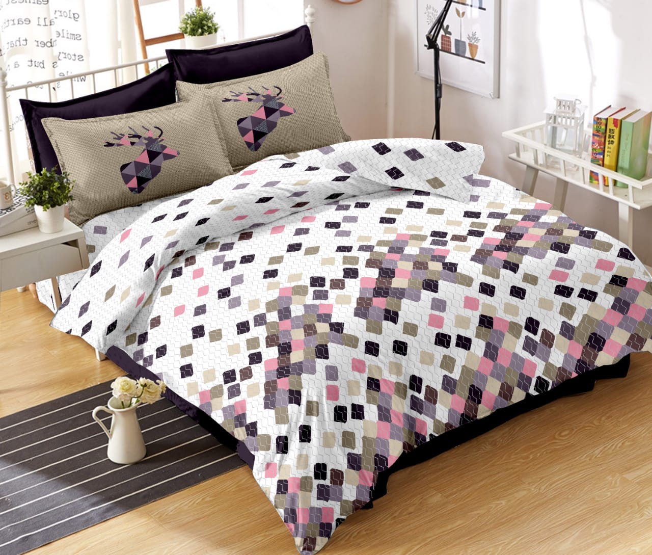 K4u Wonderland King Size Cotton Bedsheet With Matching Penal Pillow Cover