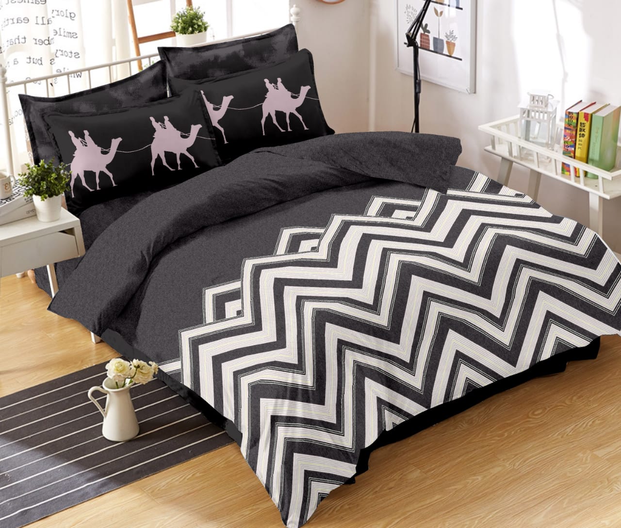 K4u Wonderland King Size Cotton Bedsheet With Matching Penal Pillow Cover