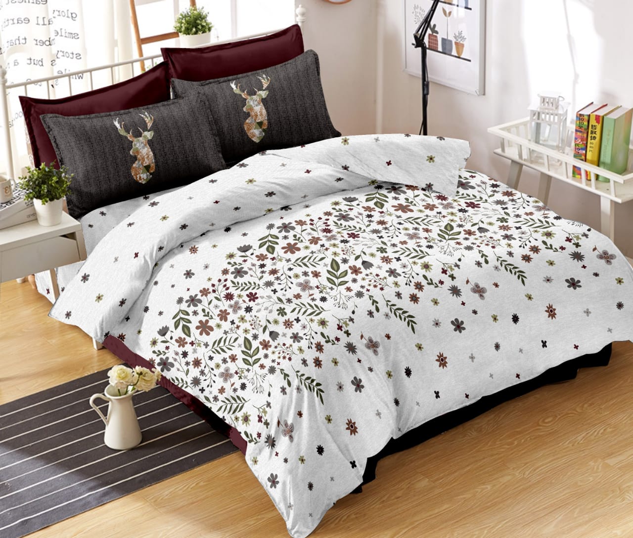 K4u Wonderland King Size Cotton Bedsheet With Matching Penal Pillow Cover