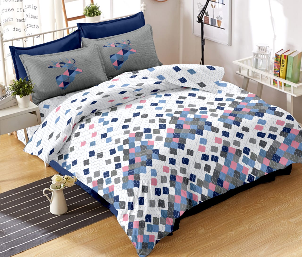 K4u Wonderland King Size Cotton Bedsheet With Matching Penal Pillow Cover