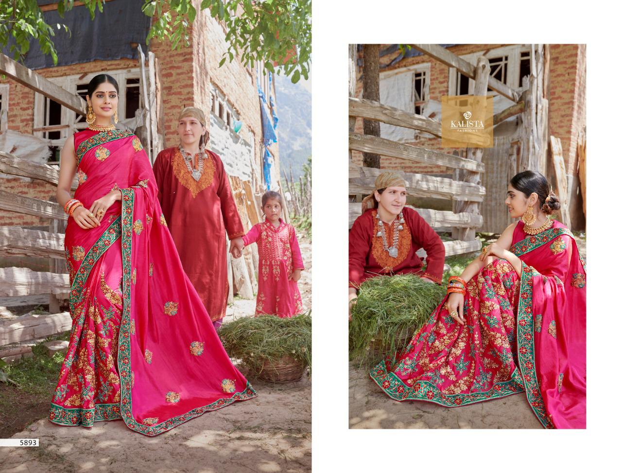 Kalista Presents Orange Sana Silk Exclusive New Design Print Saree Online Shopping