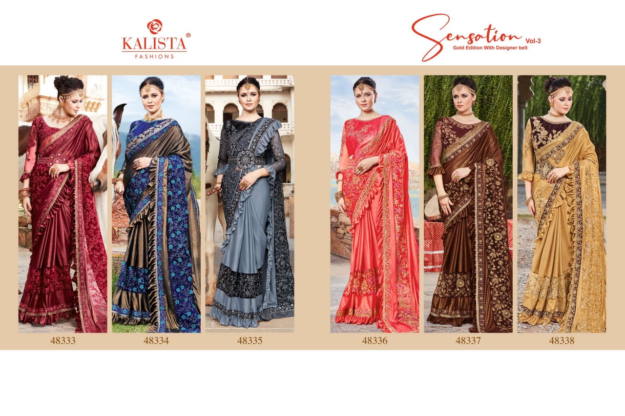 Kalista Presents Sensation Vol 3 Imported Party Wear Saree Online Supplier In Surat