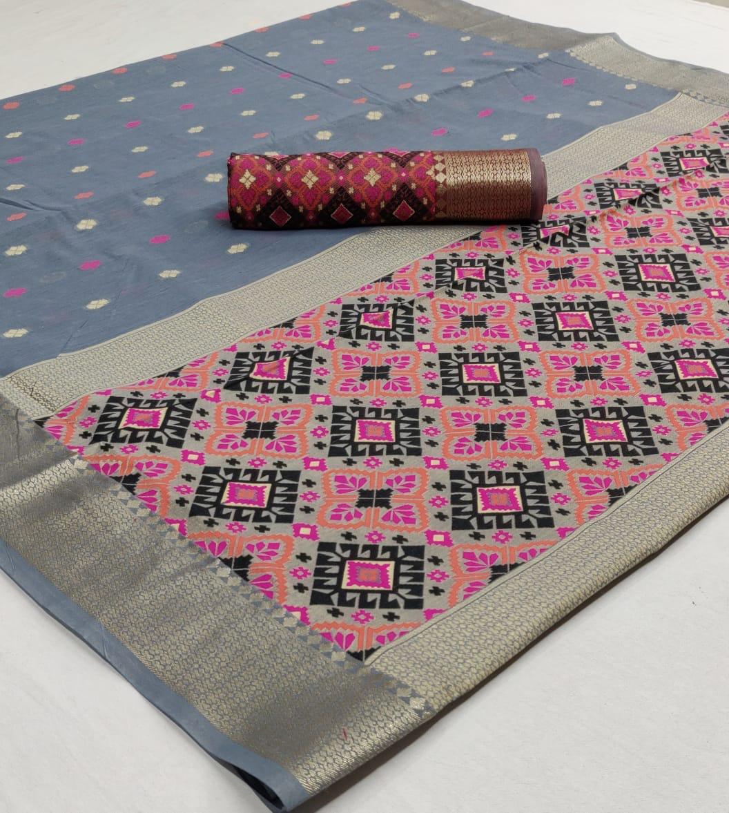 Kankara Silk By Raj Tex Chanderi Patola 139001-139006 Series New Design Print Saree Catalogs