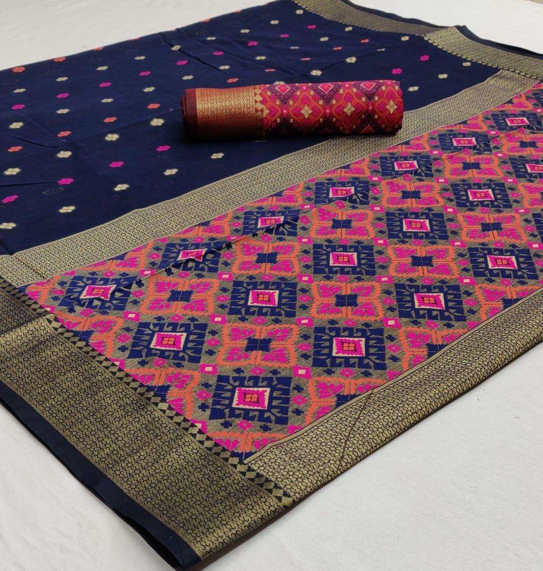 Kankara Silk By Raj Tex Chanderi Patola 139001-139006 Series New Design Print Saree Catalogs