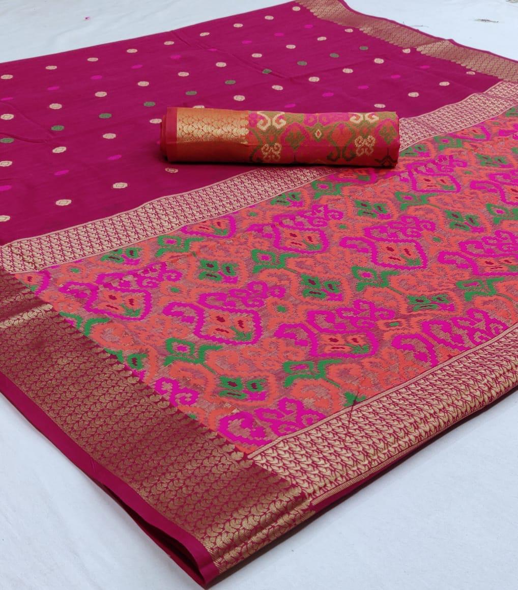 Kankara Silk By Raj Tex Chanderi Patola 139001-139006 Series New Design Print Saree Catalogs