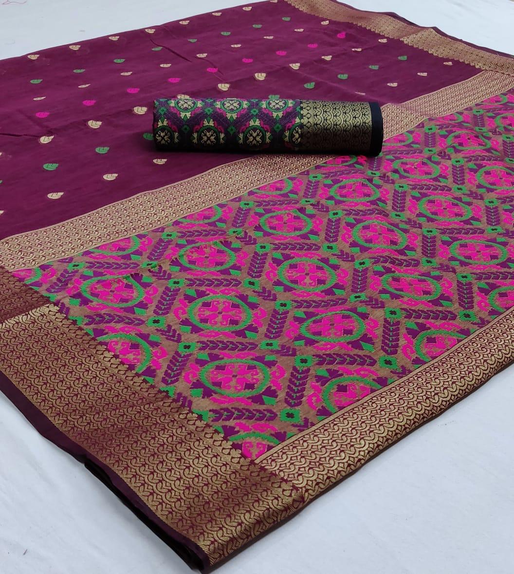 Kankara Silk By Raj Tex Chanderi Patola 139001-139006 Series New Design Print Saree Catalogs